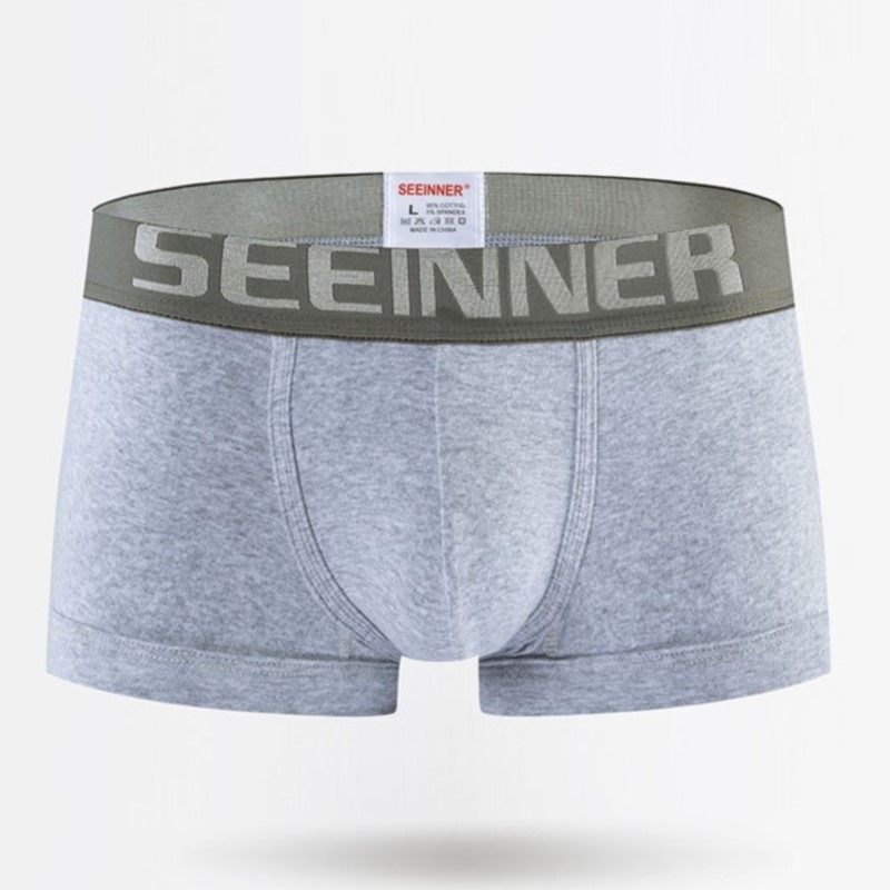 Boxer Shorts Modal - Seeinner Mens Boxer กางเกงขาสั้นผ้าฝ้าย U กระเป๋านูนชุดชั้นในนุ่มสบายกางเกง