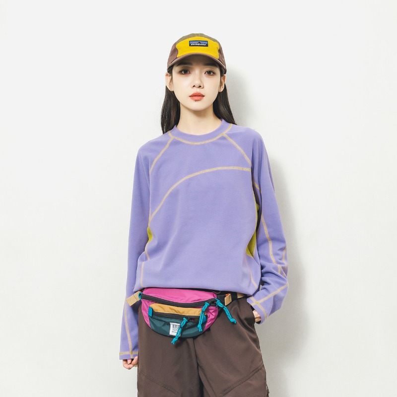 Base Layer Top - เสื้อยืดแขนยาวสีสันตัดกันสำหรับกิจกรรมกลางแจ้ง ยูนิเซ็กส์ ผ้ายืด ใส่เป็นเสื้อชั้นในสำหรับเดินป่า ปั่นจักรยาน เดินเขา