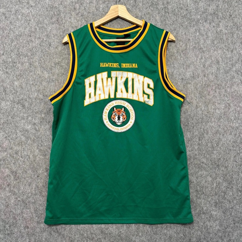 Sleeveless Undershirt - เสื้อบาสเก็ตบอลโรงเรียนมัธยมฮอว์กินส์ อินเดียนาเสื้อกล้ามแฟชั่นไทเกอร์สำหรับผู้ชาย