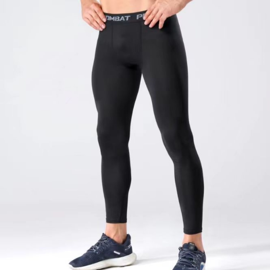 Compression Long Pant - กางเกงบาสเก็ตบอลผู้ชายรุ่นใหม่ สำหรับฤดูใบไม้ผลิ ฤดูใบไม้ร่วง ฤดูหนาว ผ้ารัดรูป ยืดหยุ่น