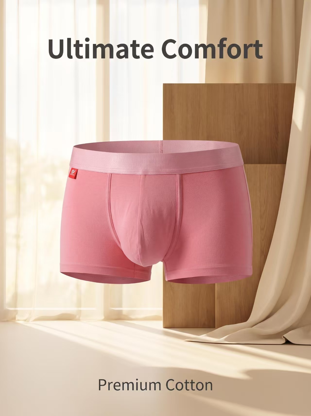 Boxer Brief Pack Cotton - กางเกงชั้นในชายสีชมพู 1 ชิ้น ดีไซน์ทันสมัย ระบายอากาศได้ดี สวมใส่สบาย