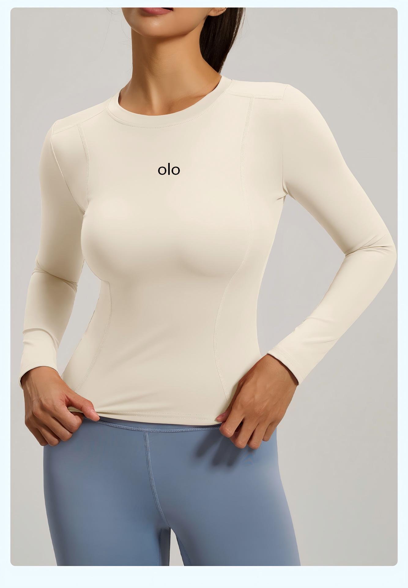 เสื้อโยคะแขนยาวรัดรูปคอกลมสำหร - T Shirt Tight Fit บทวิจารณ์และราคา