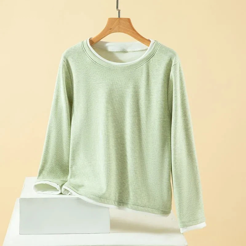 เสื้อผู้หญิงไซส์ใหญ่ ทรงสองชิ้ - Undershirt Crew Neck บทวิจารณ์และราคา