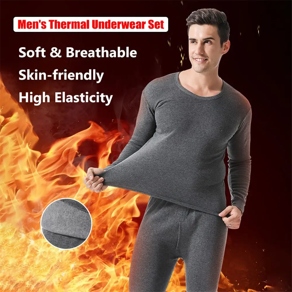 ฤดูหนาวผู้ชายชุดชั้นในชุดผ้าฝ้ - Thermal Long John บทวิจารณ์และราคา