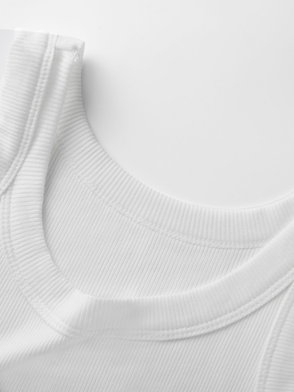 เสื้อกล้ามถักทรงรัดรูปสำหรับผู - Tank Top Ribbed บทวิจารณ์และราคา