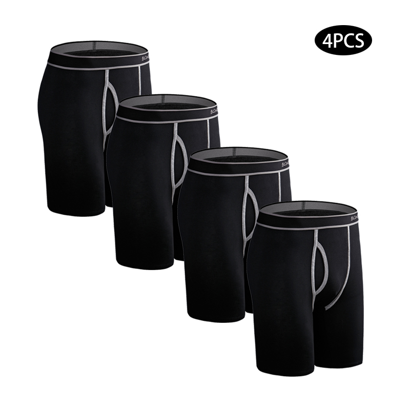 4 ชิ้นยาวผ้าฝ้ายชุดชั้นในชายนั - Boxer Shorts Modal บทวิจารณ์และราคา