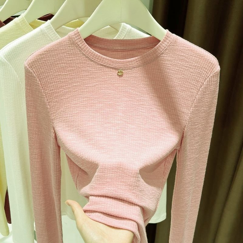 เสื้อยืดแขนยาวผ้าฝ้ายสลับเนื้อ - Undershirt Crew Neck บทวิจารณ์และราคา