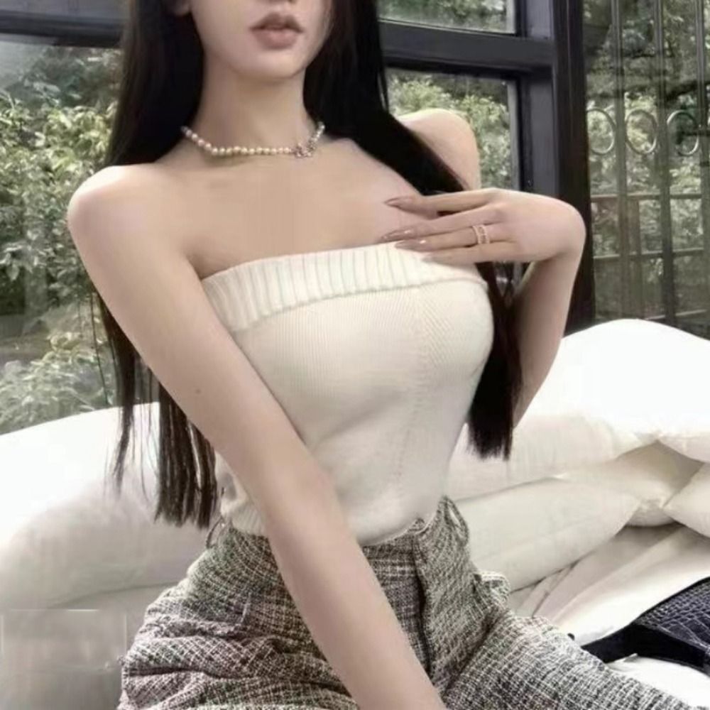 เสื้อกล้ามเกาะอกไม่มีสายรัดลำล - Tank Top Ribbed บทวิจารณ์และราคา