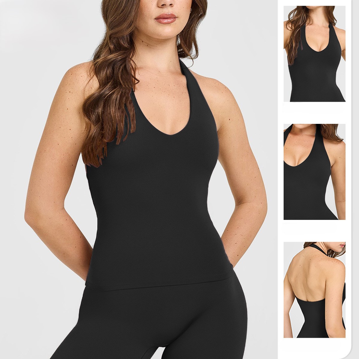 เสื้อชั้นในโยคะแบบผูกคอ ไร้โคร - Suspender Tank Top บทวิจารณ์และราคา
