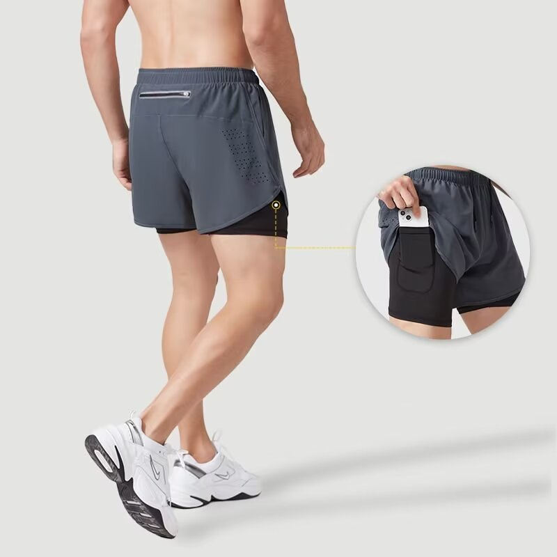 กางเกงขาสั้นกีฬาผู้ชายแบบ 2 in - Compression Shorts Athletes บทวิจารณ์และราคา